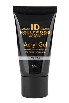 Акригель Clear Полигель Прозрачный для наращивания ногтей AcrylGel HD Hollywood 30 мл