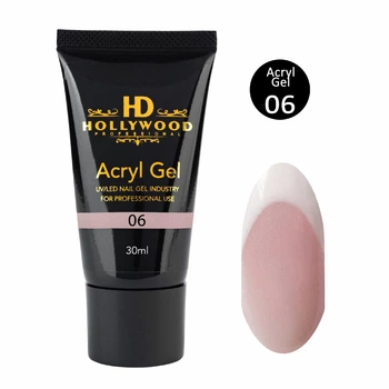 Акригель 06 Полигель для наращивания ногтей AcrylGel HD Hollywood 30 мл