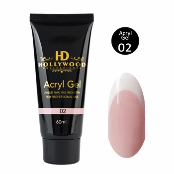 Акригель 02 Полигель для наращивания ногтей AcrylGel HD Hollywood 60 мл