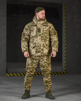 Тактичний зимовий костюм Гірка Люкс на флісі XL піксель (90553)