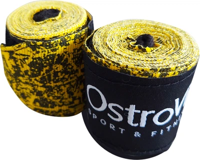 Бинты боксерские OstroVit Boxing bandage HBG-2402.19A 2.5 м Желтые с черным (5903933902227)
