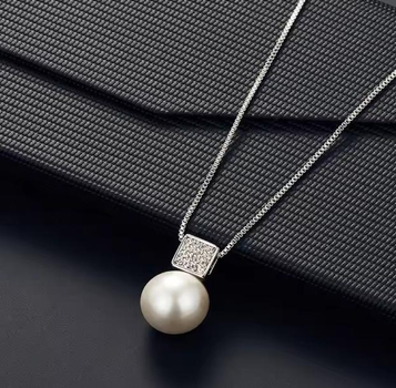 Изящный комплект украшений из искусственного жемчуга "Charm" женская подвеска и серьги со вставками, белый (96030477)