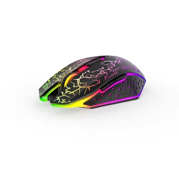 Перезаряжаемая беспроводная бесшумная игровая мышь VersionTECH X36 с RGB, USB 2.4G+BT, 3-уровневый DPI для компьютерных геймеров, ноутбуков, настольных компьютеров Chromebook Mac. Черная