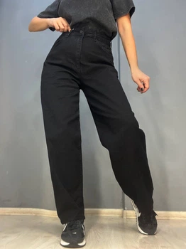 Джинсы женские Its Basic 3474 skater jeans мом бананы стрейчевые увеличенные размеры 46 черные