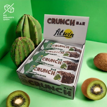 Батончик FitWin Crunch Bar 25%, 12*50 грамм - Киви-кактус