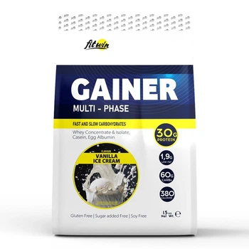 Гейнер FitWin Gainer Multi-Phase, 1.5 кг - Ванільне морозиво