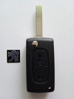 Корпус викидного ключа Peugeot 207 307 308 407 Galakeys 2 кнопки батарейка на корпусі лезо VA2 (01-12)
