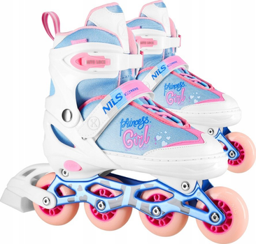 Ролики Nils Extreme Princess Girl 39-42 L NA18168A Білі (5907695557077)