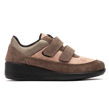 Кроссовки на липучке BioUp taupe (3919_36) серо-коричневая замша