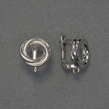 Швензы для серёжек из серебристого металла 13×16 мм — пара, ida48250