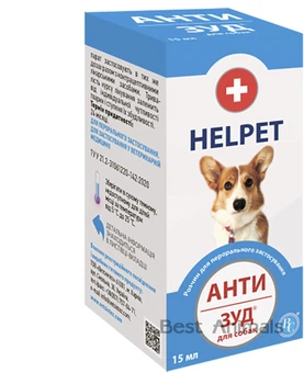 Суспензія для собак Ветсинтез Helpet Антизуд при запальних та алергічних захворюван нях шкіри 15 мл (4820138347329)