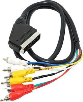 Кабель видео scart - 6 rca, ( 1.5 м )
