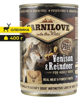Вологий корм з олениною Carnilove Venison Reindeer Карнілов консерва для собак 400 г (8595602529292)