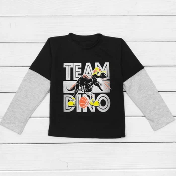 Футболка для хлопчика Dexter's з довгим рукавом dino team 146 см чорний сірий (131474268198)