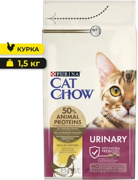 Сухий корм для котів з куркою Purina Cat Chow Urinary Пуріна Кет Чао для здоров'я сечовивідної системи 1,5 кг (5997204514387)