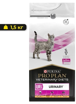 Ветеринарна дієта для котів Purina Pro Plan Veterinary Diets UR Urinary сухий корм при хворобах сечокам'яної системи 1,5 кг (7613035160552)