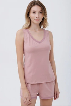 Пижама: топ и шортики Roksana 48(XL) Розовый (107415)