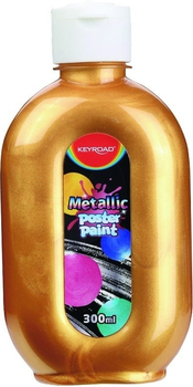 Farba plakatowa w butelce Keyroad Metallic złota 300 ml (6941288721697)