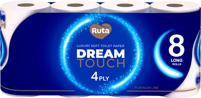 Туалетний папір Ruta Dream touch 8 рулонів 4 шари Білий (4820202897101)