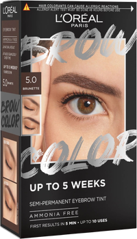 Набір для фарбування брів L'Oreal Paris Brow Tint 5.0 Brunette 15 мл (3600524135973)