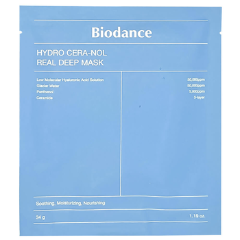 Маска гидрогелевая для восстановления кожи с керамидами Biodance Hydro Cera-nol Real Deep Mask 34 г
