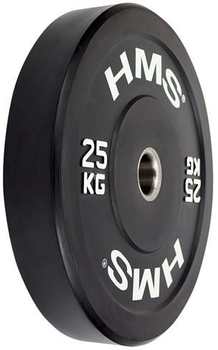 Talerz Olimpijski HMS Bumper 25 kg czarny BBR25 (5907695520576)