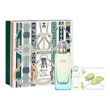 Парфюмерный набор унисекс Hermes Un Jardin Sur Le Nil (туалетная вода 100 мл + 7.5 мл + мыло 50 г)