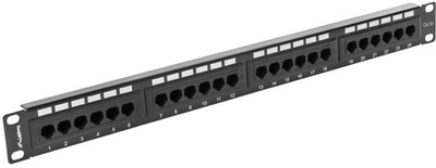 Patch panel Lanberg 24 port 1U kat.5e Black (PPU5-1024-B)