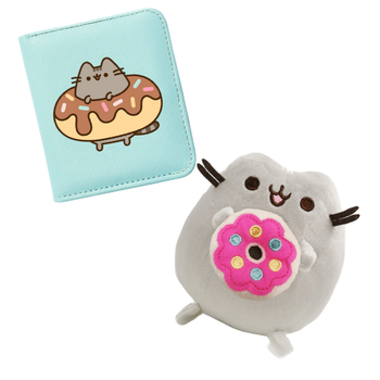 Набір М'яка іграшка Пушин кет Кіт з Пончиком 15х12 см та Гаманець Pusheen cat з Пончиком v-12481