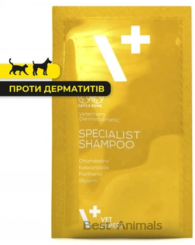 Антибактеріальний протигрибковий шампунь Vet Expert Specialist Ветексперт для котів та собак 15 мл (5902414201200)