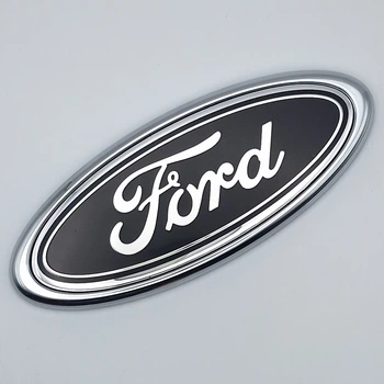Емблема логотип Ford 114*45 мм (хром+чорний)