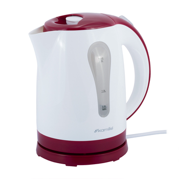 Чайник электрический Kamille KM-1715R пластиковый 1850-2200W на подставке 1.8 л Белый с красным (21-84-1715R)