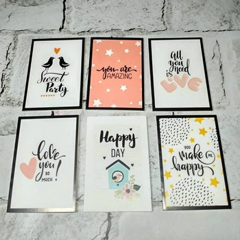 Открытки мини подарочные I love you День Святого Валентина 6,6х9,4 см Микс 6 шт 5504-5-1