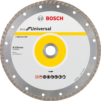 Алмазный отрезной диск Bosch ECO Universal Turbo 230 x 22.23 мм Турбо (2608615039)