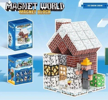 Конструктор магнитный Magnetic Block Майнкрафт T 9917 детский 61 деталь
