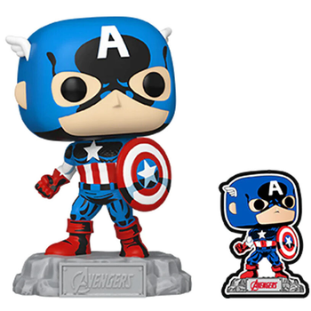 Figurka Funko Pop! Marvel Los Vengadores Avengers Captain America Exclusive z przypinka 9 cm (889698701280)