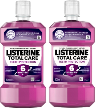 Płyn do płukania jamy ustnej Listerine Total Care Teeth Protection 2 x 500 ml (3574661382722)