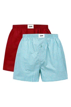 Семейные трусы, 2 штуки DIM 52(XL) Голубой-Бордо (vichy/rouge 9UP (107657)
