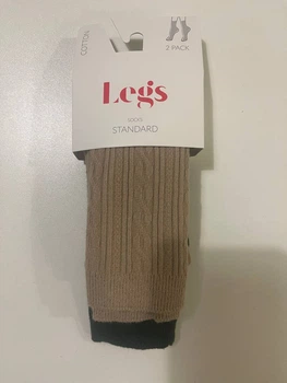 Шкарпетки жіночі Legs з текстурним візерунковим переплетінням SOCKS COTTON CHAIN 2 пари 36-40(р) beige/garden (G12)