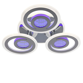 Люстра потолочная светодиодная акриловая LED Light House SRS-19919/3B CR (BL+YL) 72W+24W хром