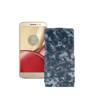 Чохол-флип з екошкіри для телефону Motorola Moto M (xt1663) Хаки-синій