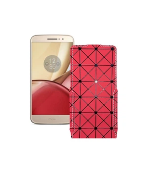 Чохол-флип з екошкіри для телефону Motorola Moto M (xt1663) Червоний ромб