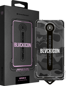 Захисне скло з аплікатором ArmorStandart Black Icon Supreme EZ для Apple iPhone 16 Pro Black (ARM80849)