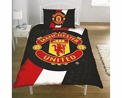 Комплект постільної білизни Manchester United Односпальний 135х200см Чорний