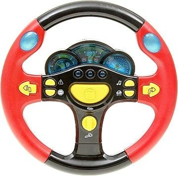 Руль детский музыкальный игрушка Limo Toy украинская озвучка 25см 7044 UK Красный