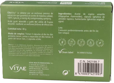 Witaminy Vitae Oliovita 700 mg 60 kapsułek (8470003421997)