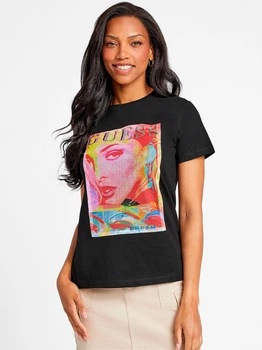 Футболка хлопковая женская Guess 564582238 XS Черная (1159822349)