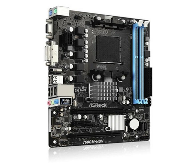 Материнская плата ASRock 760GM-HDV Rev. 1.01, AMD 760G, PCI-E x16, mATX, sAM3/AM3+ БУ