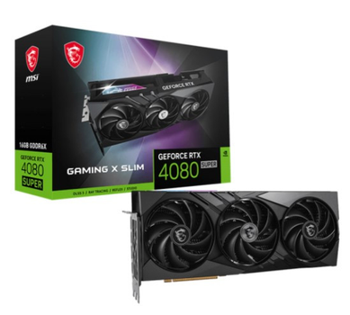 Відеокарта GF RTX 4080 Super 16 GB GDDR6X Gaming X Slim MSI (GeForce RTX 4080 SUPER 16G GAMING X SLIM) Black