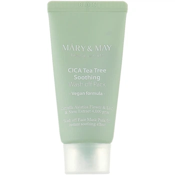 Глиняна маска з екстрактами центелли та чайного дерева Mary&May Teatree Soothing Wash Off Pack 30 г (8809670681852)